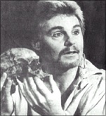 Sir Derek Jacobi, playing Hamlet... with a nice crusty skull.